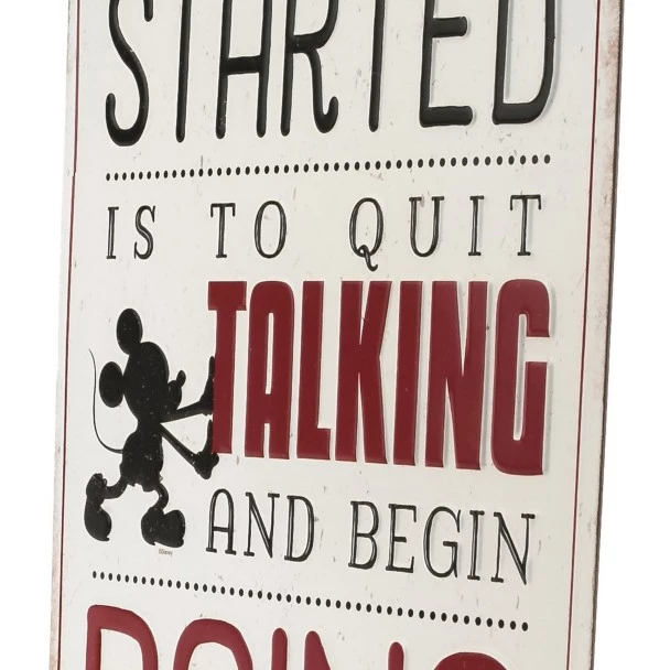 Disney Mickey Mouse ''Quit Talking'' Tin Wall Decor 4 Disney Mickey Mouse ''Quit Talking'' Tin Wall Decor - Image 4
