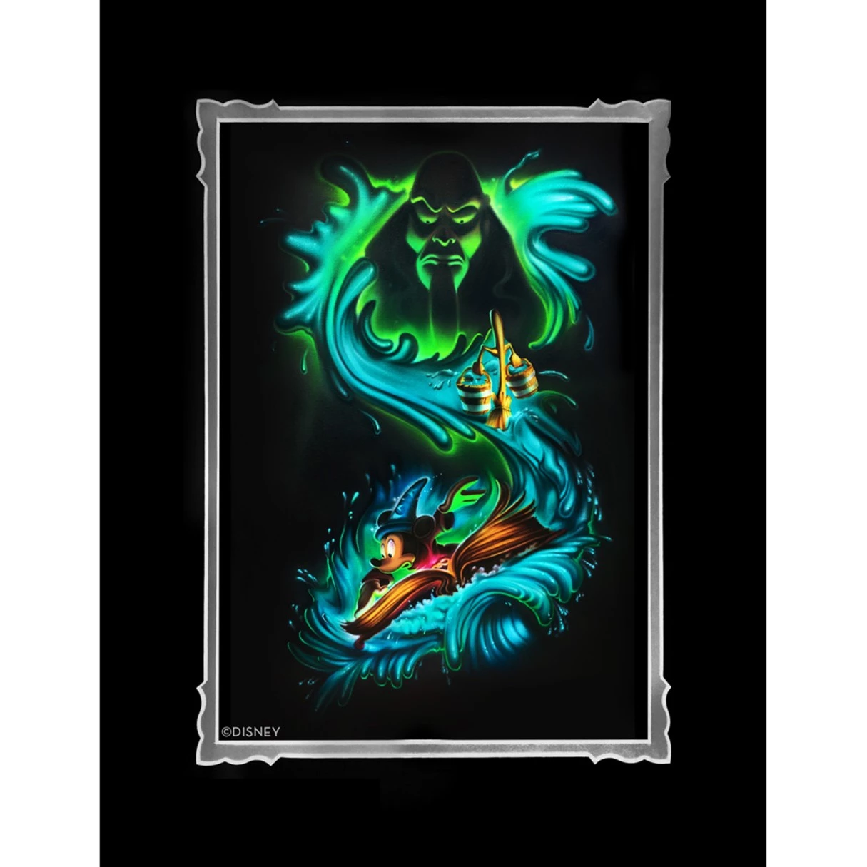 Disney Sorcerer Mickey Mouse ''Waves Of Magic'' Deluxe Print By Noah 1 Disney Sorcerer Mickey Mouse ''Waves Of Magic'' Deluxe Print By Noah