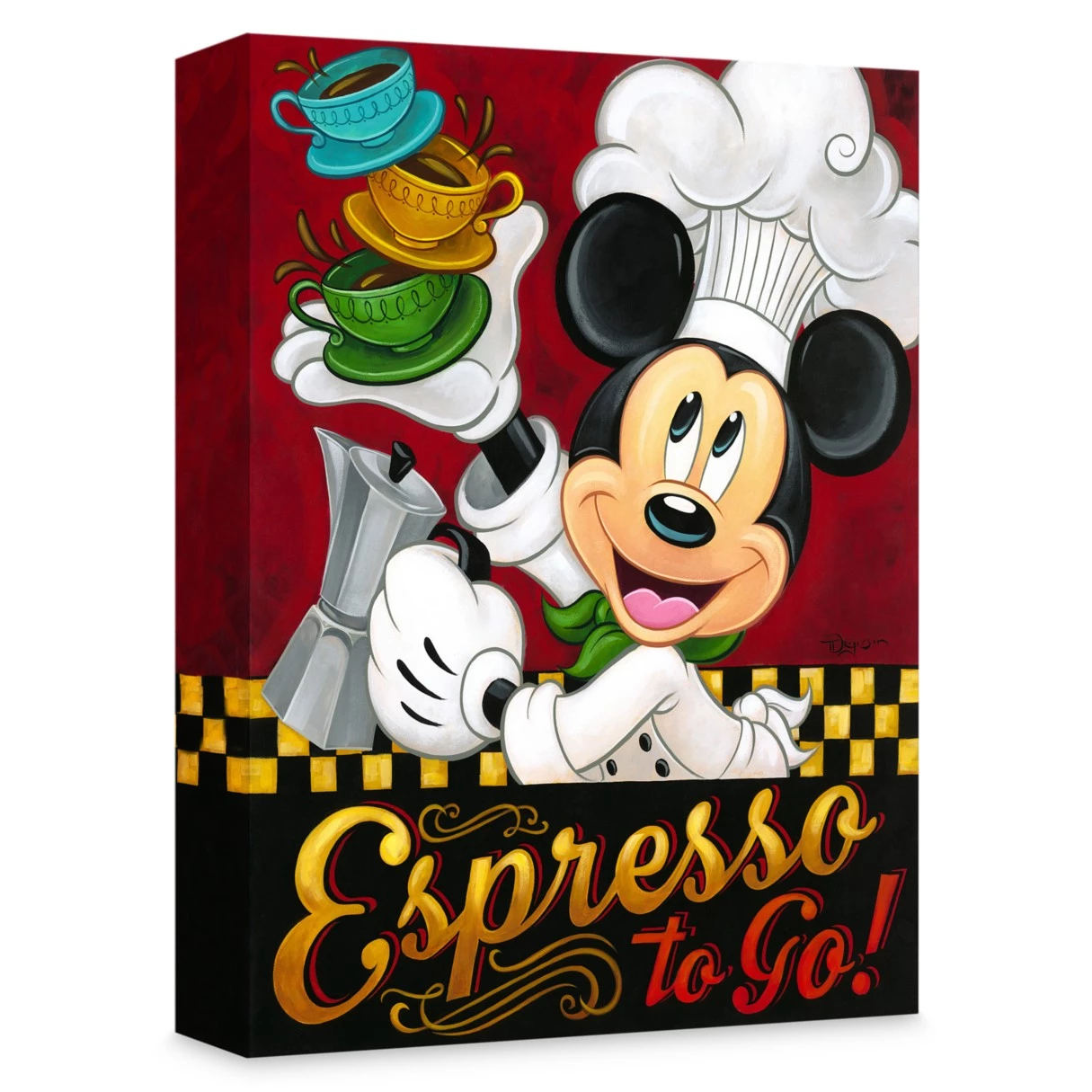 Disney Mickey Mouse ''Espresso To Go!'' Giclée On Canvas By Tim Rogerson 1 Disney Mickey Mouse ''Espresso To Go!'' Giclée On Canvas By Tim Rogerson