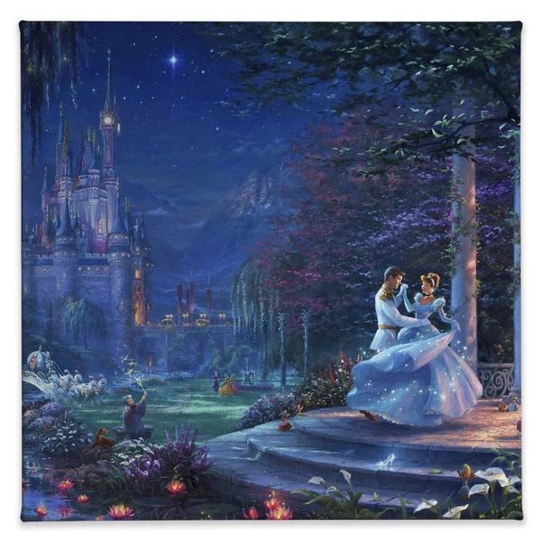 Disney ''Cinderella Dancing In The Starlight'' Gallery Wrapped Canvas By Thomas Kinkade Studios 1 Disney ''Cinderella Dancing In The Starlight'' Gallery Wrapped Canvas By Thomas Kinkade Studios