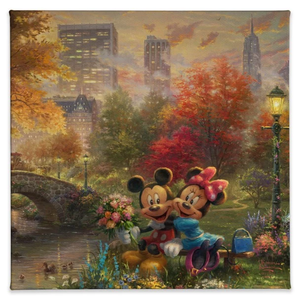 Disney ''Mickey And Minnie Sweetheart Central Park'' Gallery Wrapped Canvas By Thomas Kinkade Studios 1 Disney ''Mickey And Minnie Sweetheart Central Park'' Gallery Wrapped Canvas By Thomas Kinkade Studios