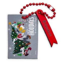 Disney Santa Mickey Mouse And Friends Leather Luggage Tag – Personalizable