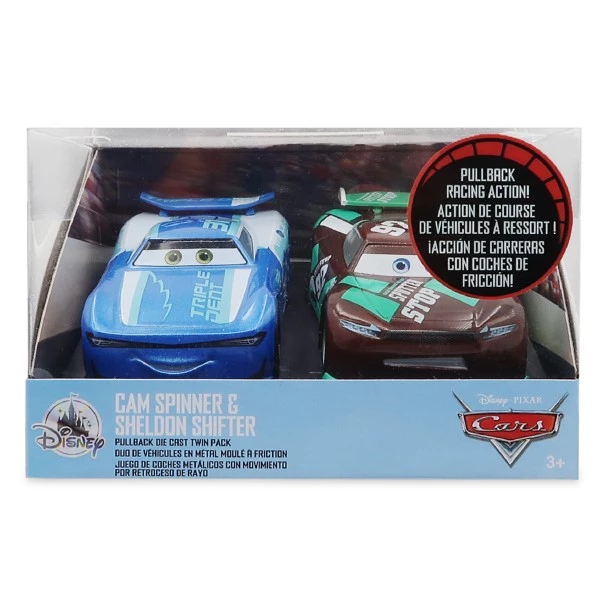 Disney Cam Spinner And Sheldon Shifter Pullback Die Cast Twin Pack – Cars 8 Disney Cam Spinner And Sheldon Shifter Pullback Die Cast Twin Pack – Cars - Image 8